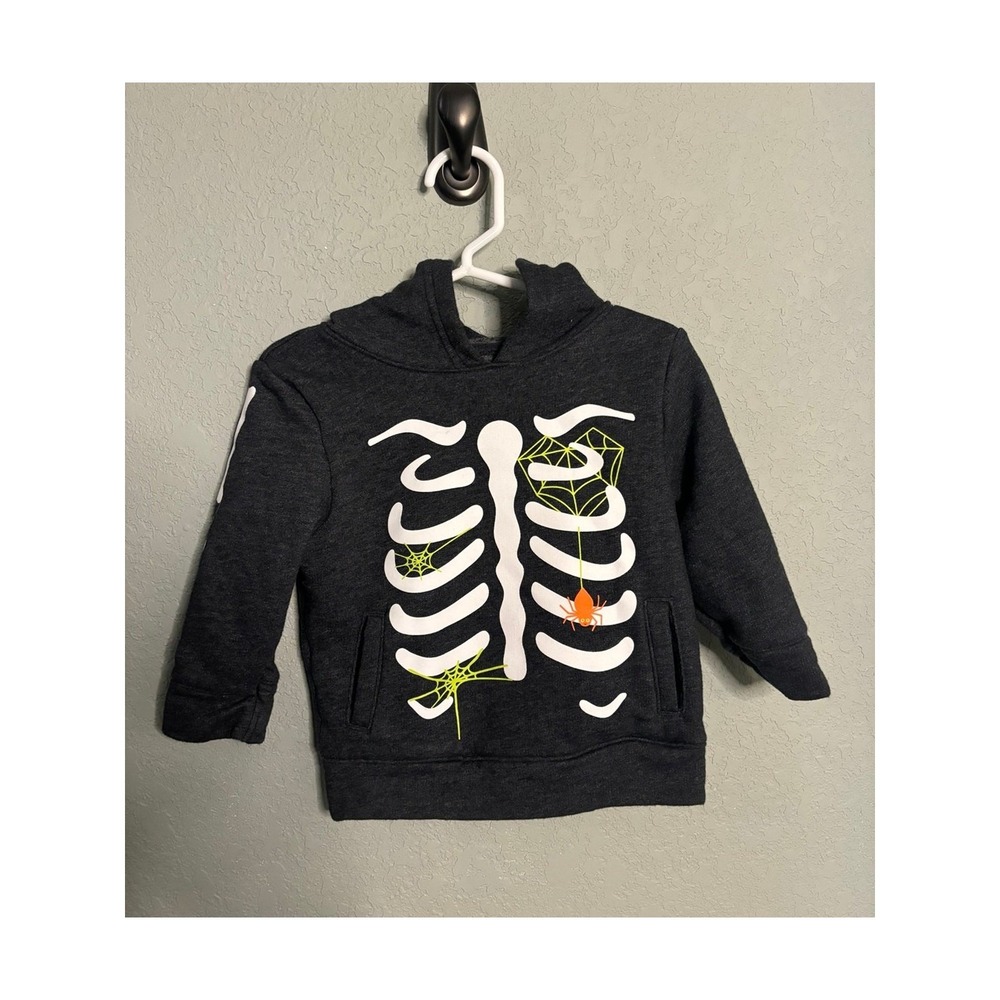 Cat and Jack Boys Girls 12 month Halloween sweatshirt Hoodie Skeleton